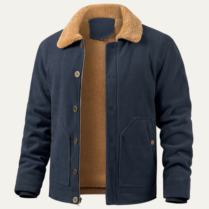 Mens Corduroy Trucker Jacket with Sherpa Lining Warm Fit