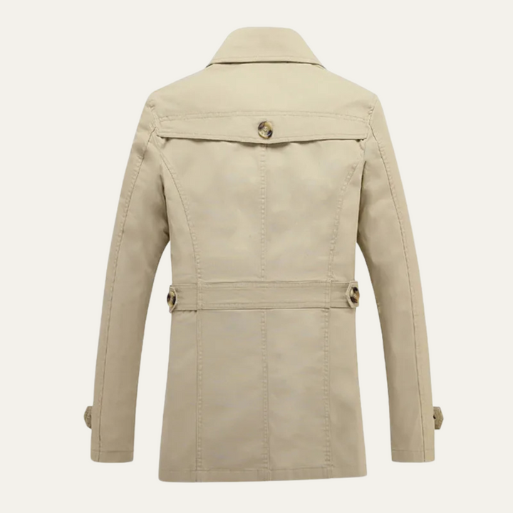 Mens Trench Coat Double Breasted Classic Fit