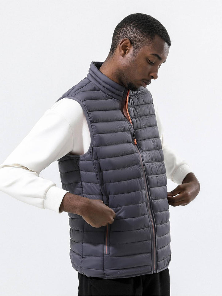 Mens High-Collar Gilet Lightweight Sleeveless Vest