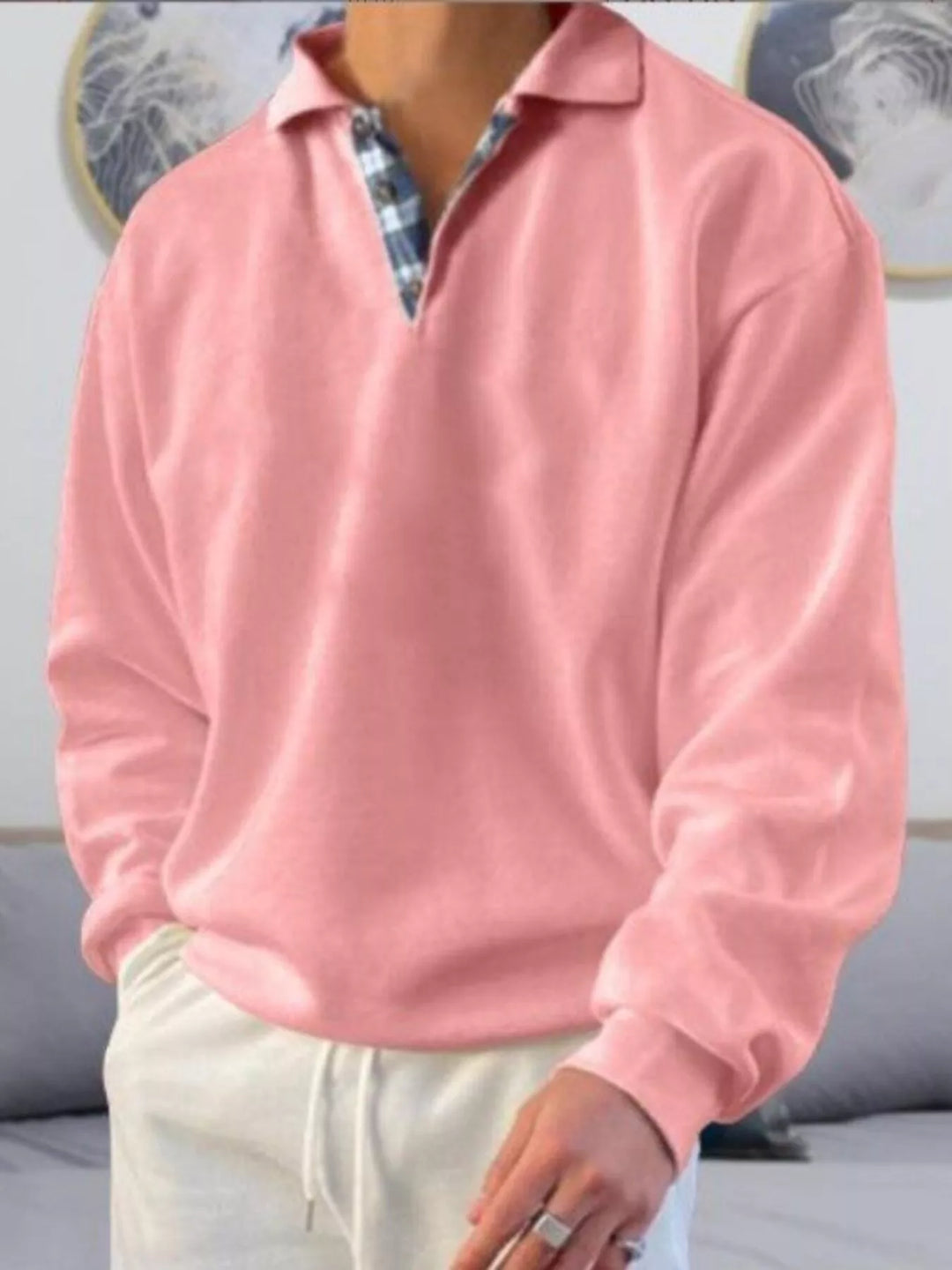 Mens Polo Shirt Long Sleeve Classic Fit