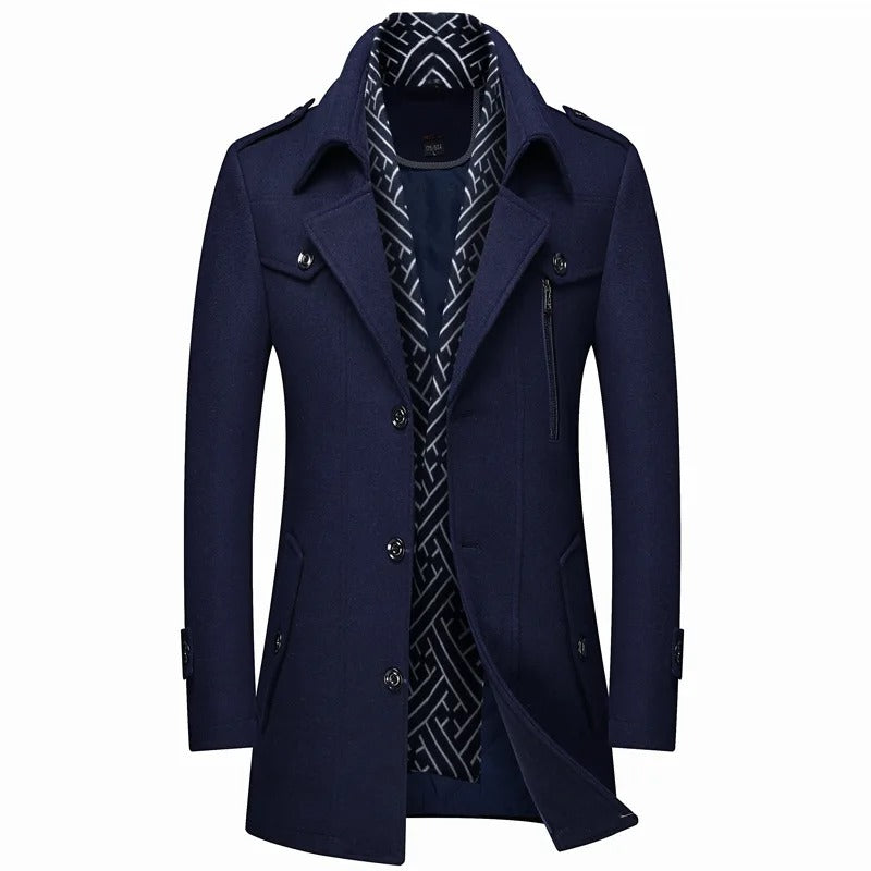 Mens Wool Coat Classic Fit