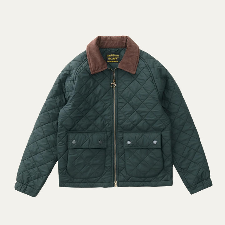 Mens Quilted Bomber Jacket Retro Winter Insulated