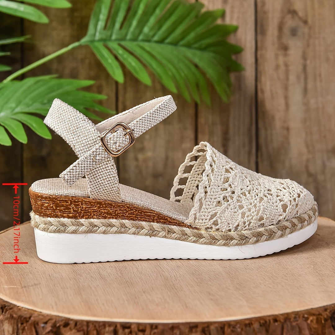 Womens Orthopedic Espadrille Sandals Crochet Adjustable Strap