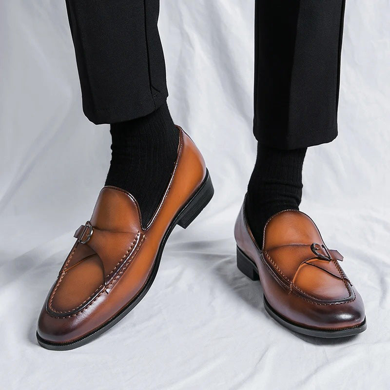 Mens Leather Loafers Classic Slip-On - BritishMode