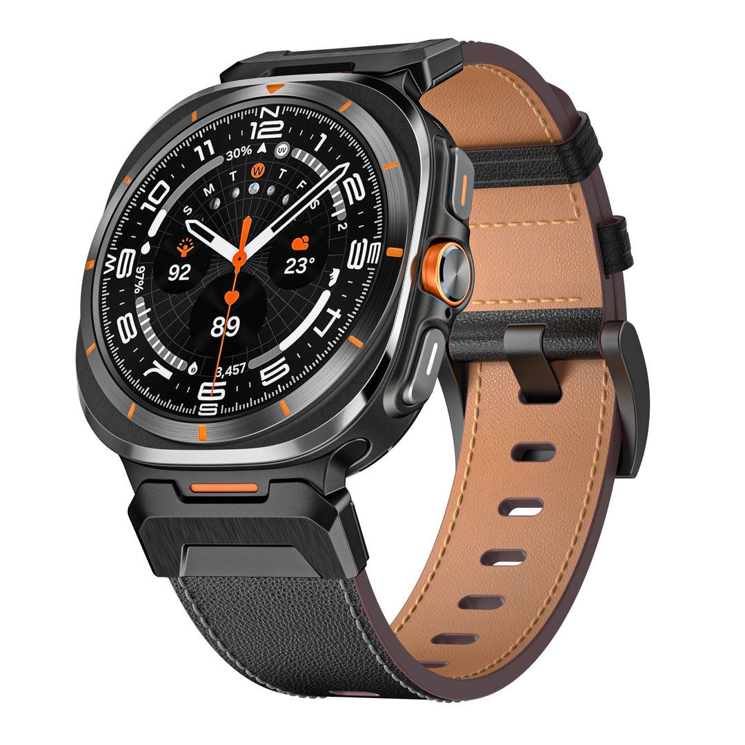 Mens Leather Watch Band Rugged Style