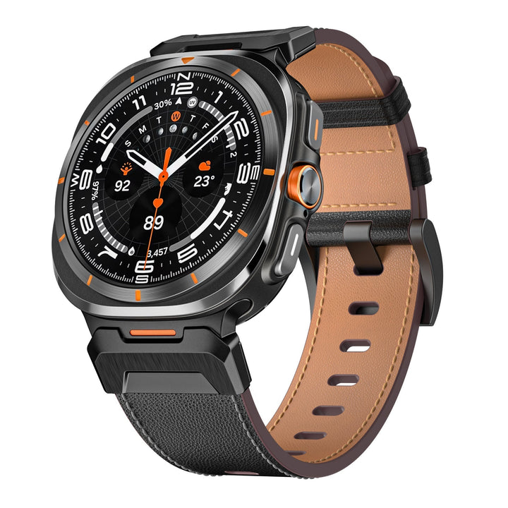 Mens Leather Watch Band Rugged Style