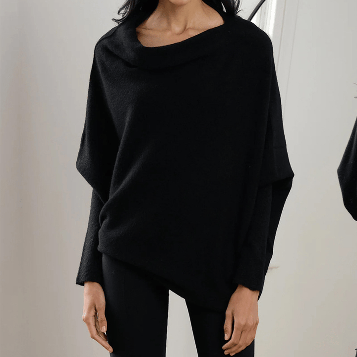 Womens Asymmetrical Sweater Cashmere Blend Comfortable Fit