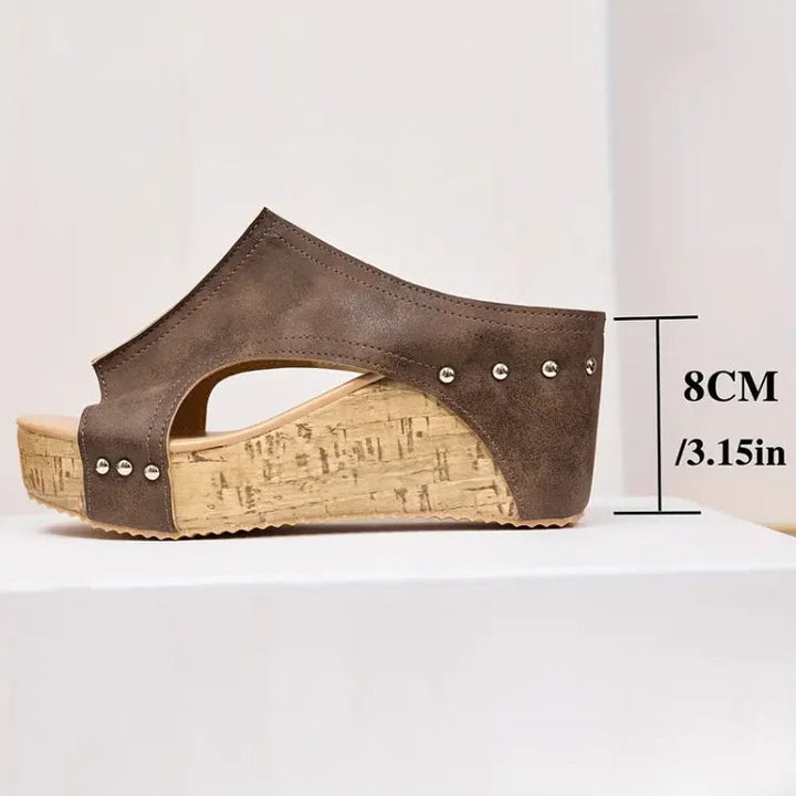 Womens Orthopedic Wedge Sandals Cushioned Cork