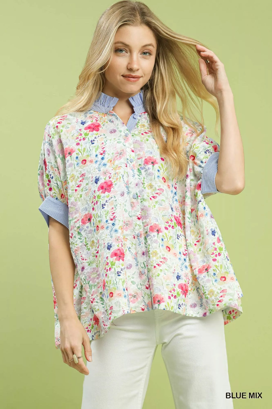 Mens Dress Shirt Floral Pattern Classic Fit - BritishMode