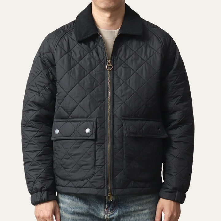 Mens Quilted Bomber Jacket Retro Winter Insulated