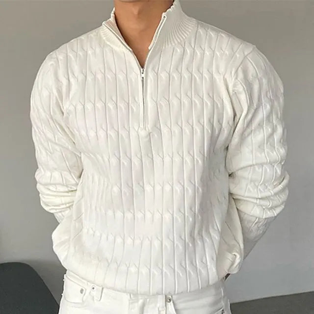 Mens Pullover Sweater Soft Cable Knit - BritishMode