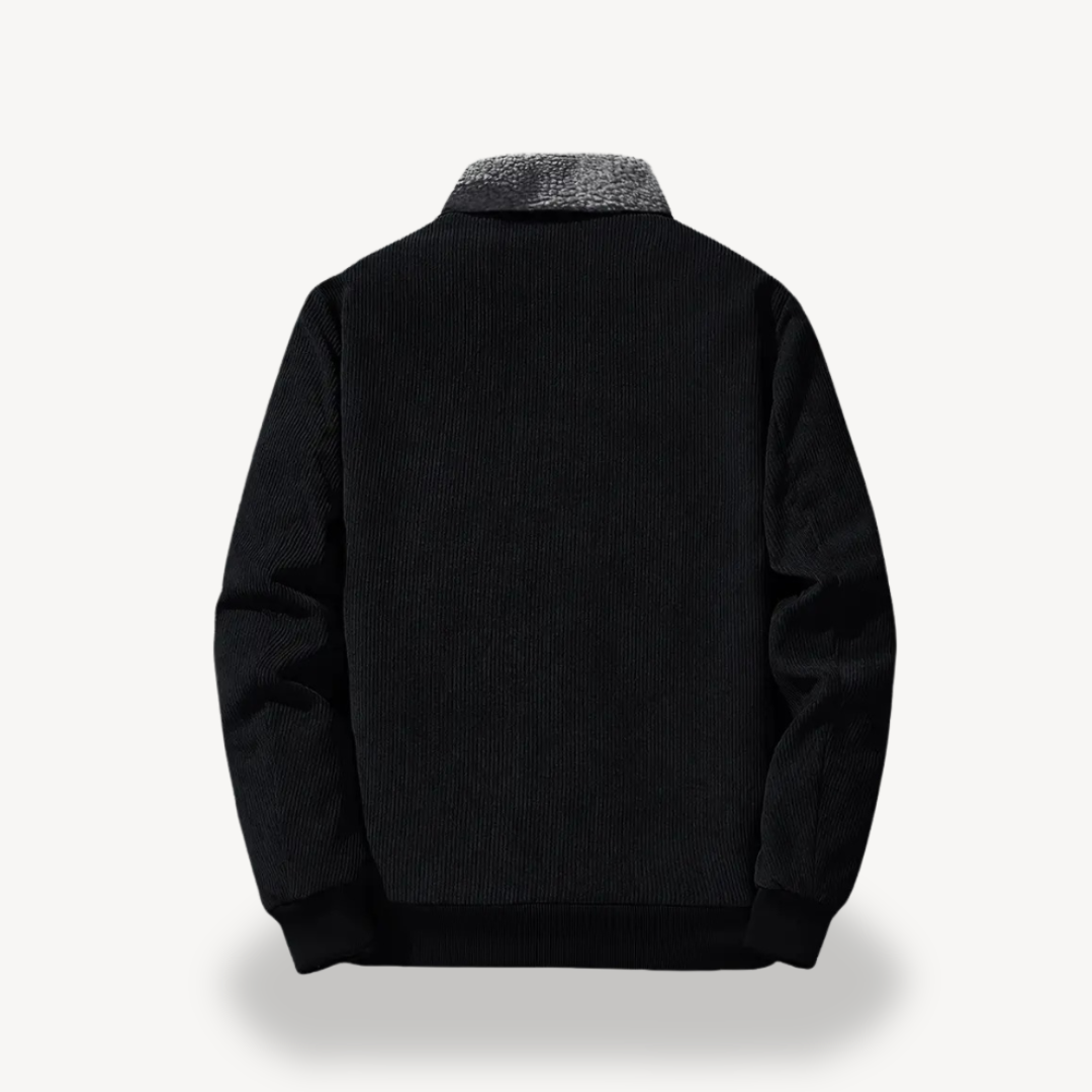 Mens Bomber Jacket Corduroy Sherpa Lined