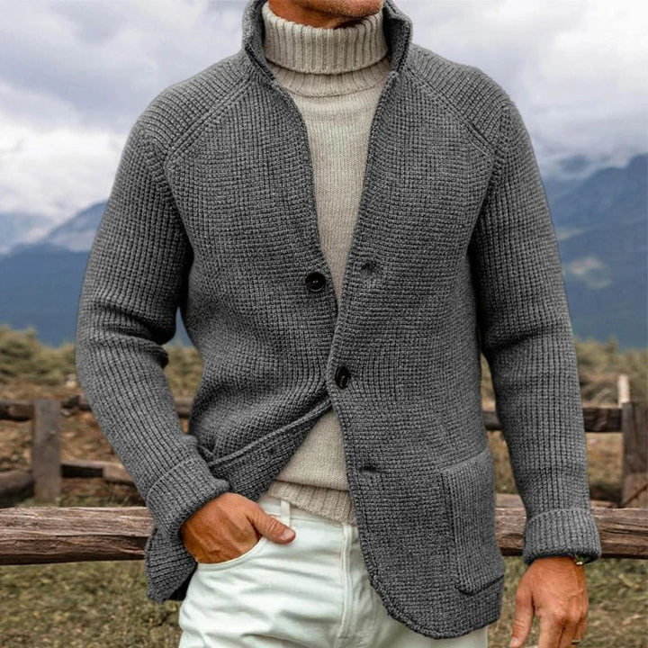 Unisex Knitted Jacket Classic Crew Neck