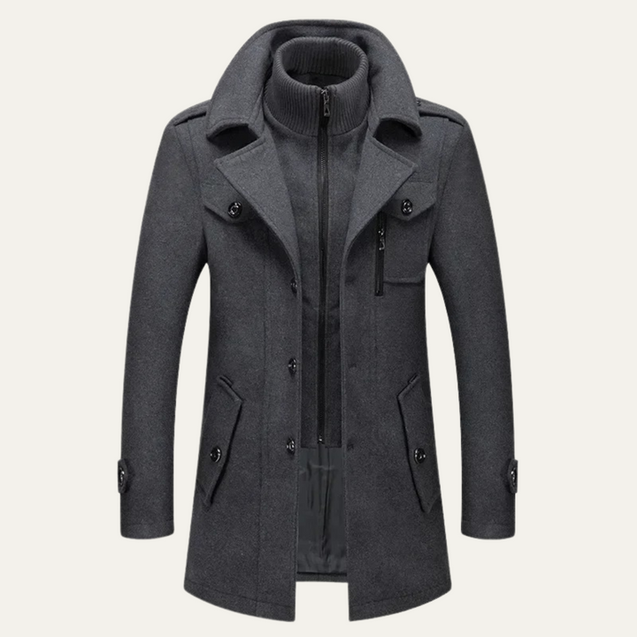 Mens Wool Blend Winter Coat Elegant Fit