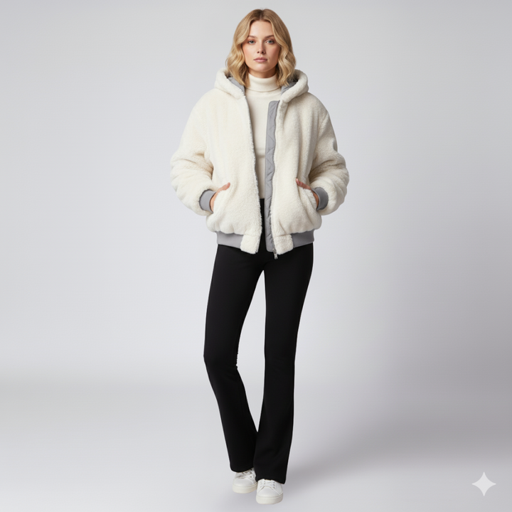 Womens Winter Jacket Reversible Oversized Zip-Up Outerwear - BritishMode