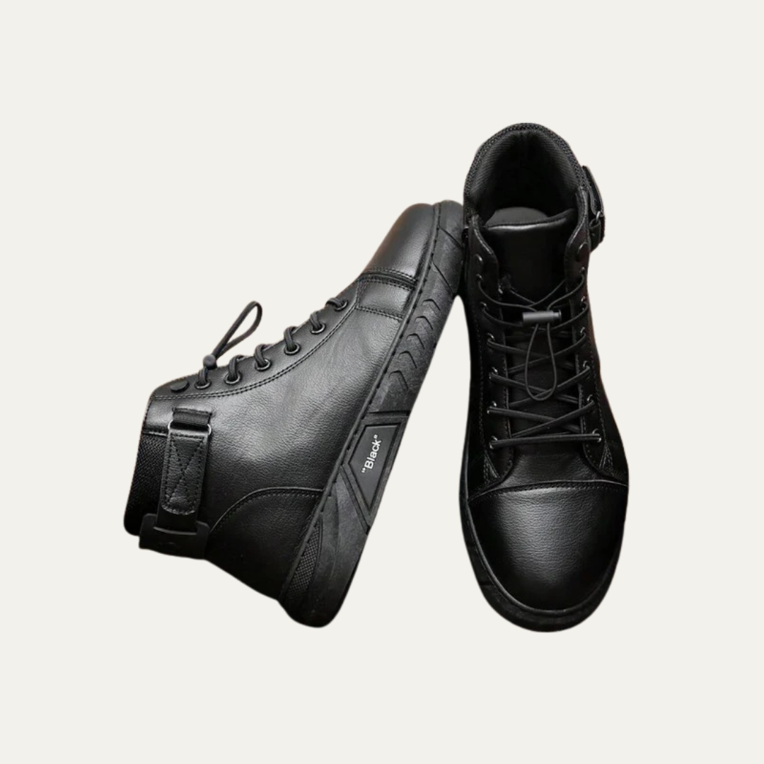 Mens High-Top Sneaker Boot with Strap and Lug Sole