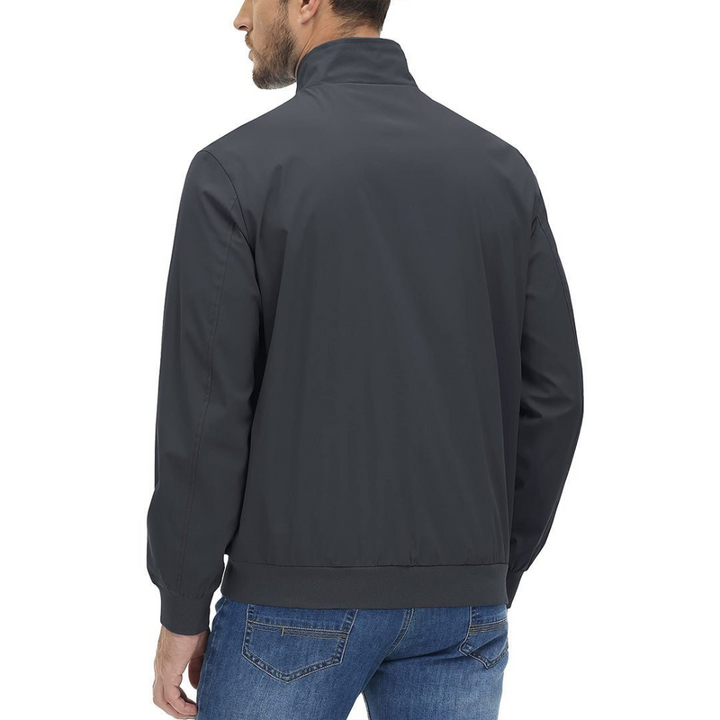 Mens Blouson Jacket Zip Front Minimalist Style