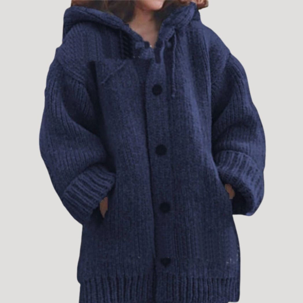 Womens Hooded Cardigan Sweater Soft Relaxed Fit