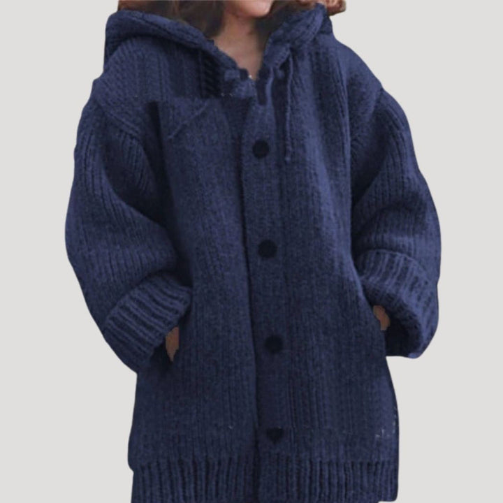 Womens Hooded Cardigan Sweater Soft Relaxed Fit