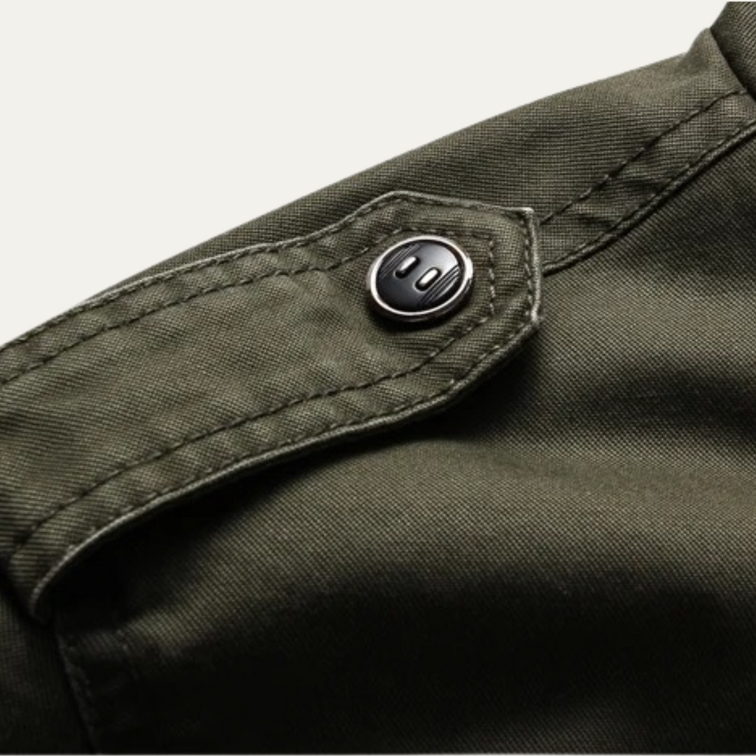 Mens Cargo Jacket Cotton Pockets Trendy Fit