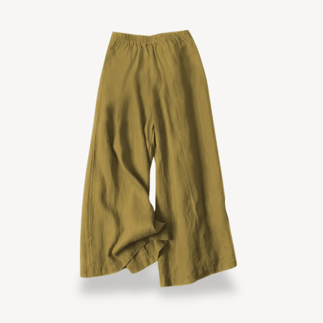 Womens Linen Culottes Wide Leg Relaxed Fit