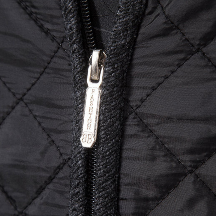 Mens Quilted Jacket Knitted Sleeves Casual Warm Fit