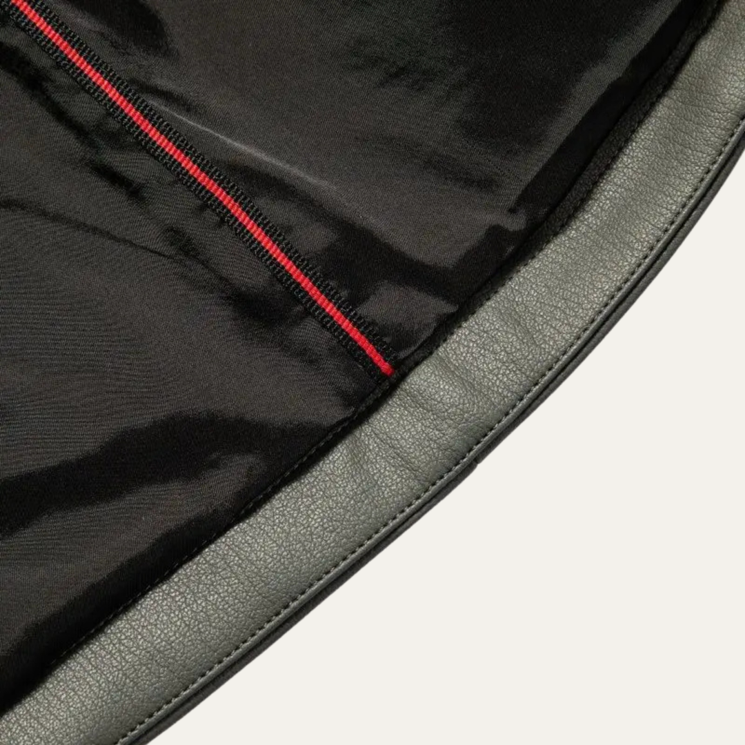 Mens Leather Casual Jacket with Stand Collar