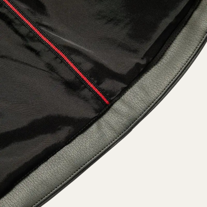 Mens Leather Casual Jacket with Stand Collar