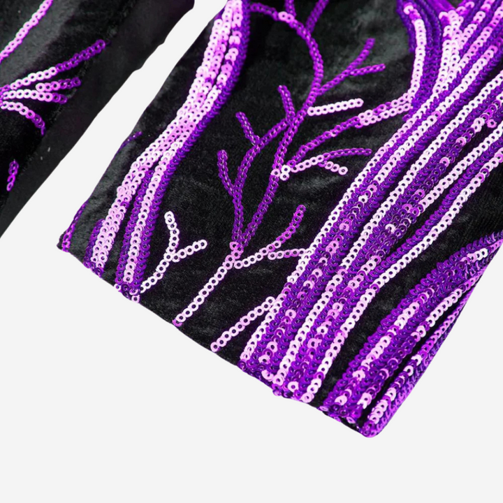 Mens Performance Blazer with Sequin Wave Pattern