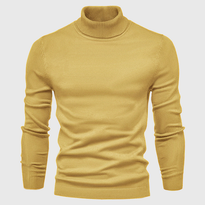 Mens Knit Turtleneck Sweater Plain Fit