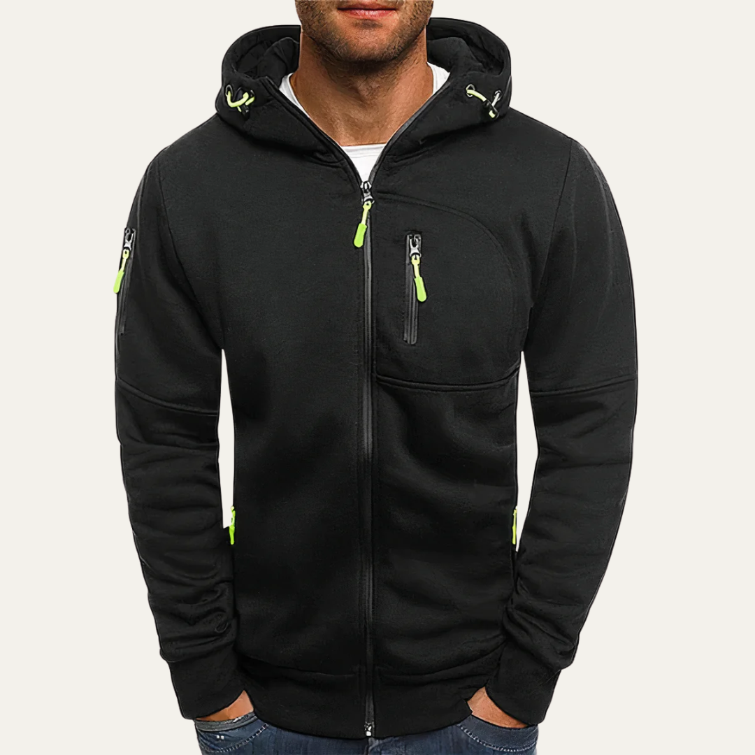 Mens Hooded Sweatshirt Full Zip Functional Fit