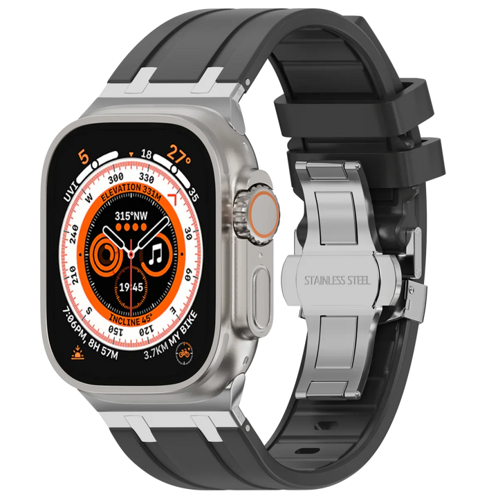 Unisex Silicone Apple Watch Band with Metal Clasp