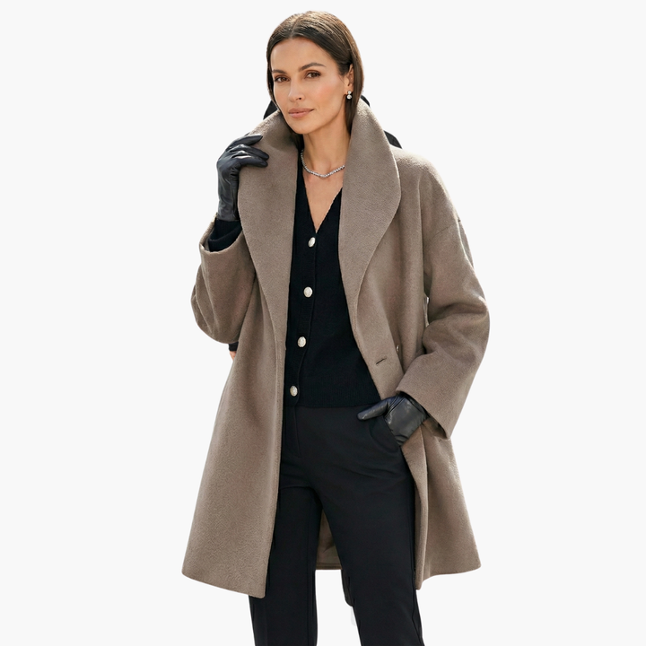 Womens Oversized Cocoon Coat Relaxed Fit