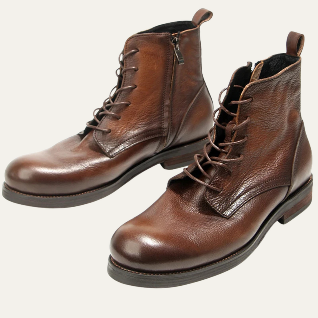 Mens Leather Boots Vintage Elegant Style