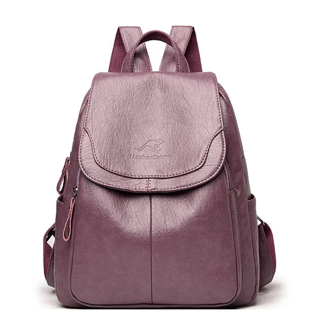 Womens Leather Backpack Theft-Resistant Stylish Design