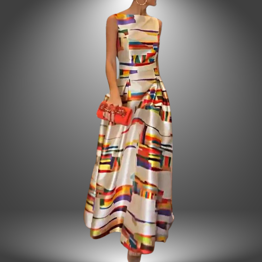 Womens Maxi Dress Floral Pattern Long Length - BritishMode