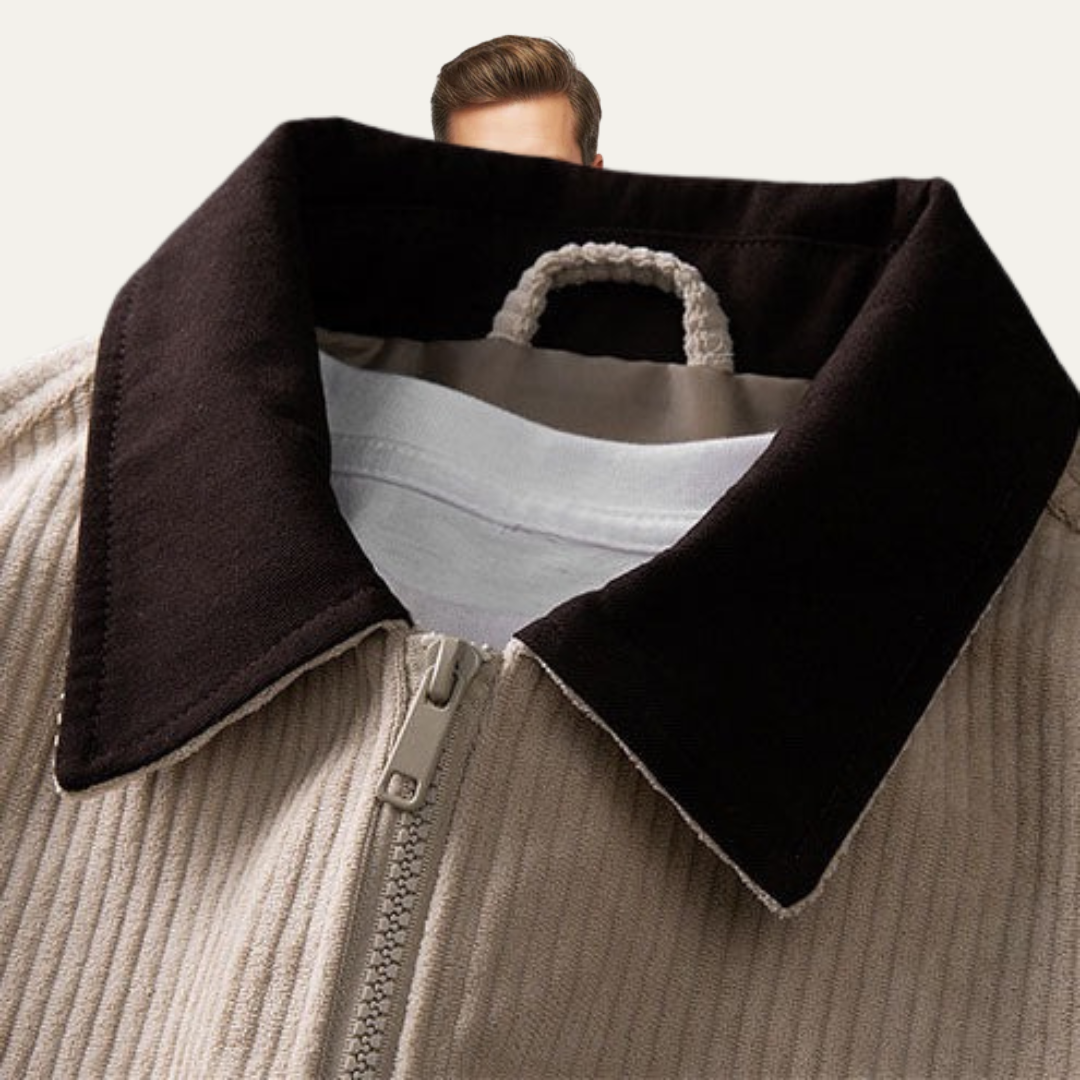 Mens Workwear Zip Jacket Textured Oversized Fit