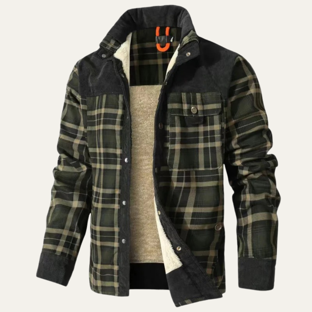 Mens Shirt Jacket Corduroy Yoke Fleece Lined Relaxed Fit