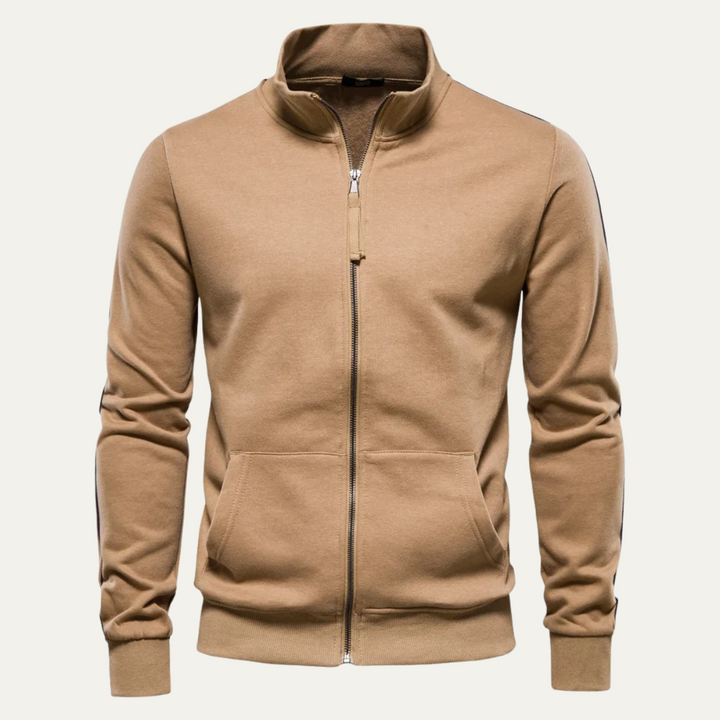 Mens Casual Cotton Jacket Zip-Up with Pockets