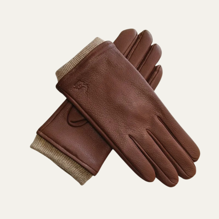 Mens Leather Driving Gloves Wool Lined Warm Fit
