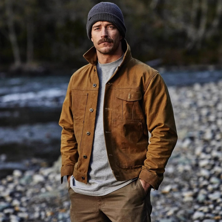 Mens Canvas Jacket Retro Ranch Style