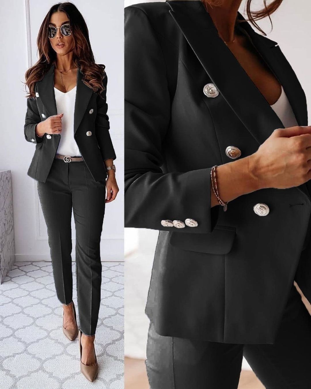 Womens Business Suit Two-Button Classic Fit - BritishMode