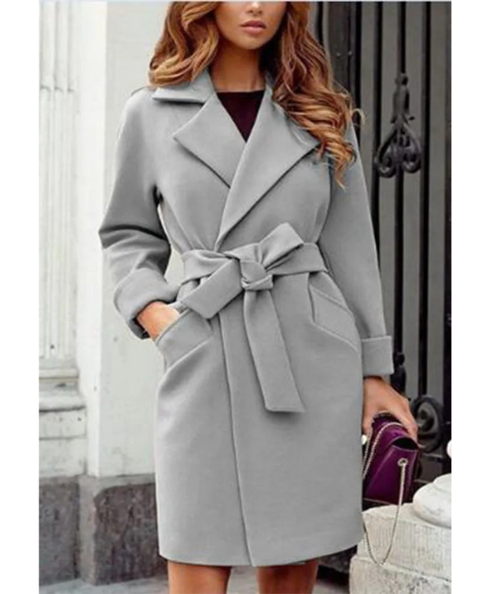 Womens Waterproof Coat with Belted Waist Classic Fit