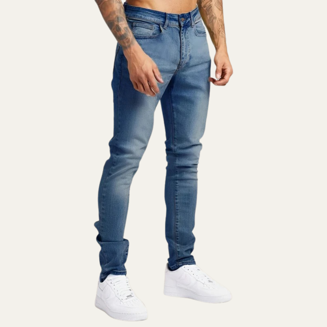 Mens Skinny Jeans Distressed Low Rise