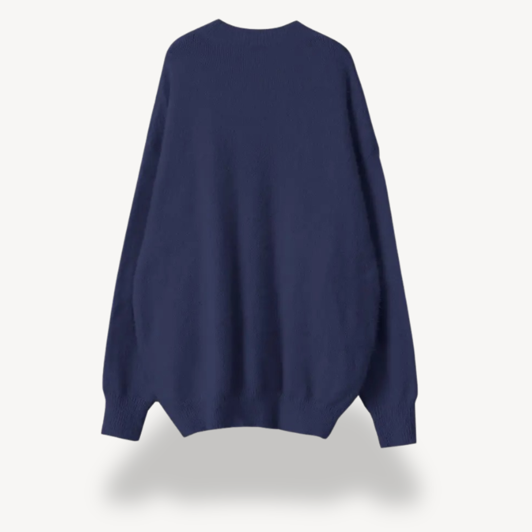 Womens V-Neck Sweater with Pearl Detail