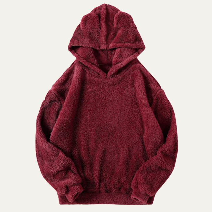 Mens Sherpa Fleece Hoodie Soft Pullover Fit