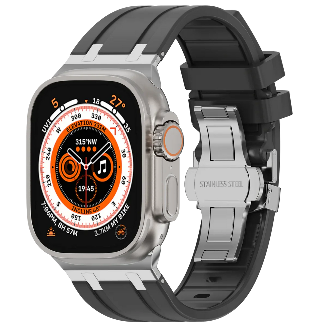 Unisex Silicone Apple Watch Band with Metal Clasp - BritishMode