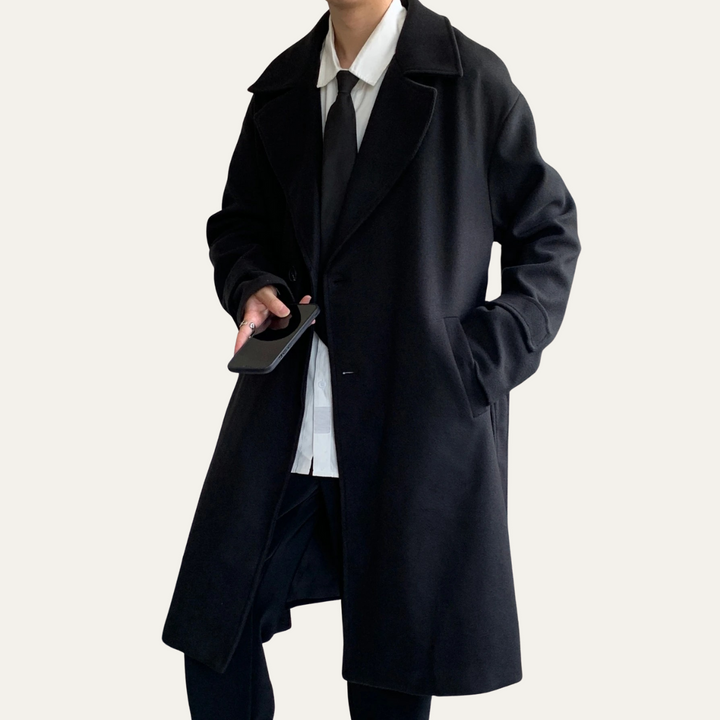 Mens Wool Wrap Coat with Belt Smart Fit