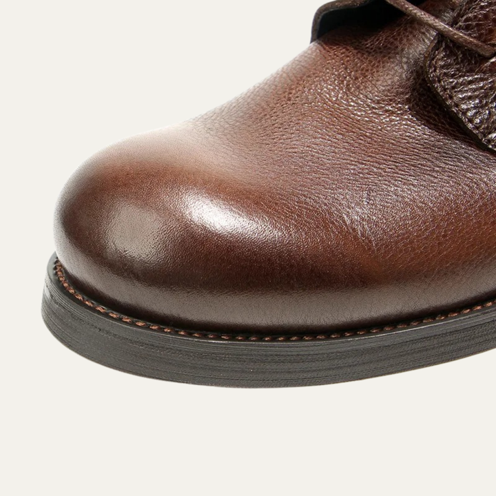 Mens Leather Casual Lace-Up Boots Retro Style