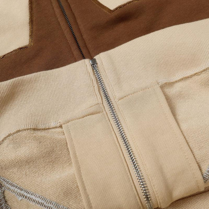 Mens Zip-Up Hoodie with Star Pattern Regular Fit